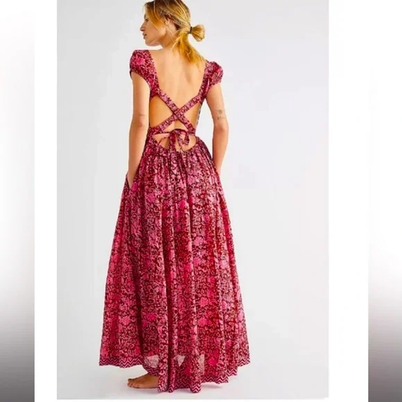 NWT FREE PEOPLE RARE- UltraViolet Raspberry Combo Dress - Picture 1 of 8